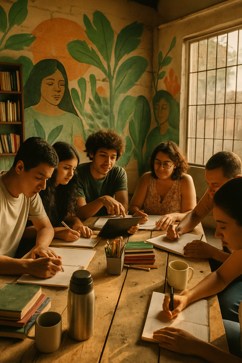 Personas trabajando juntas en un proyecto de educación informal